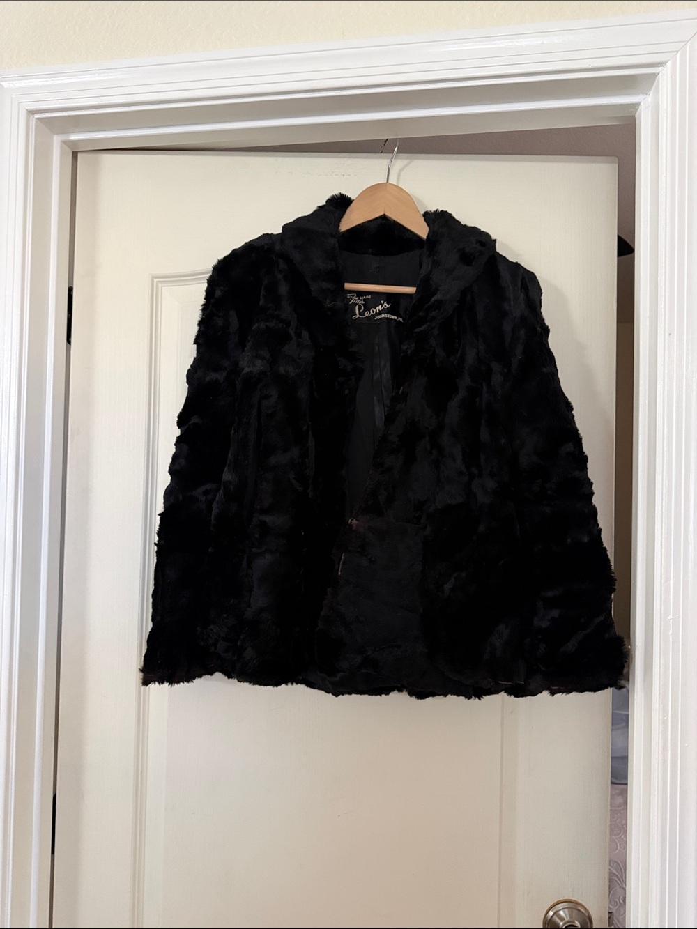 80’ Black Faux Fur Teddy Jacket